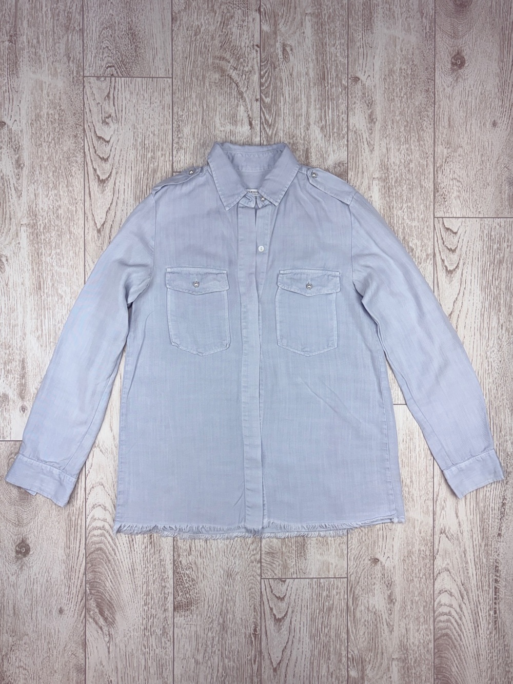 Zara Woman Premium Denim Collection Size S Chambray Button-Up Shirt